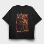 Slayer Skull Flames Crosses 2, Tricou Oversize Barbati (Unisex)
