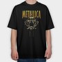 Metallica Skull Flames Eyes 3, Tricou Oversize Barbati (Unisex)