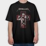Metallica Cross Red Guitarist, Tricou Oversize Barbati (Unisex)
