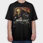 Metallica Skull Flames Red Eyes, Tricou Oversize Barbati (Unisex)