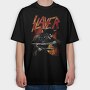 Slayer Flames Pentagram Eyes, Tricou Oversize Barbati (Unisex)