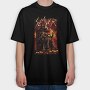 Slayer Skull Flames Crosses 2, Tricou Oversize Barbati (Unisex)
