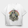 Skeleton Unicorn, Tricou Oversize Barbati (Unisex)