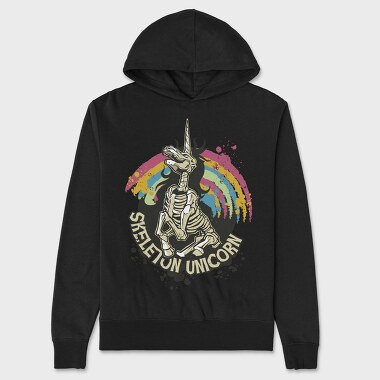 Skeleton Unicorn, Hanorac Oversize Barbati (Unisex)