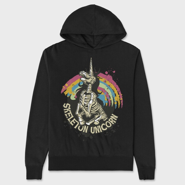 Skeleton Unicorn, Hanorac Oversize Barbati (Unisex)