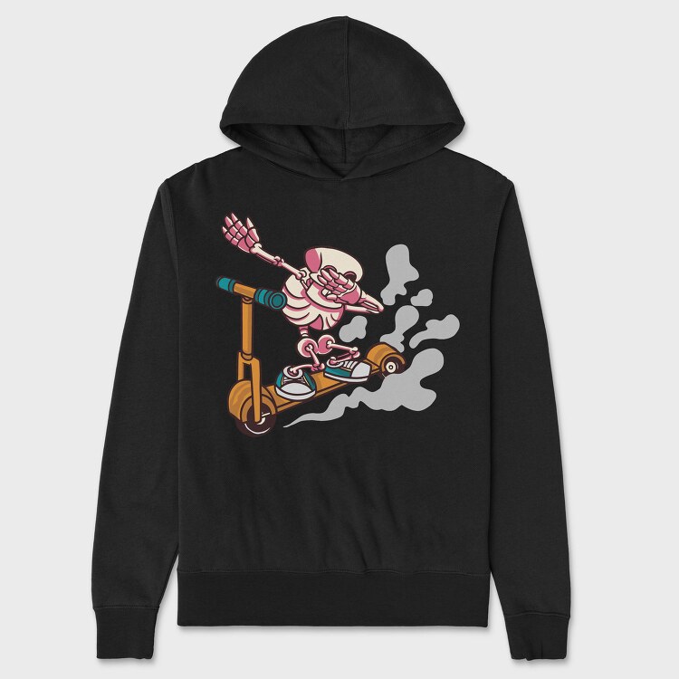 Scooter Skeleton, Hanorac Oversize Barbati (Unisex)