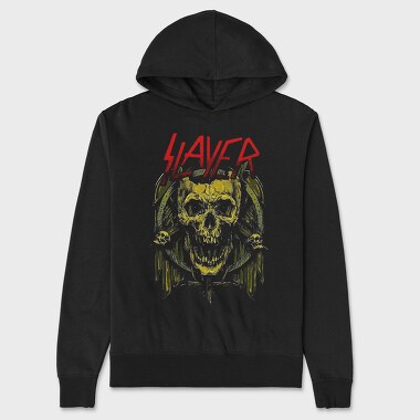 Slayer Skull Flames Crosses 3, Hanorac Oversize Barbati (Unisex)