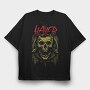 Slayer Skull Flames Crosses 3, Tricou Oversize Barbati (Unisex)