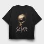 Slayer Skull Flames Crosses 4, Tricou Oversize Barbati (Unisex)