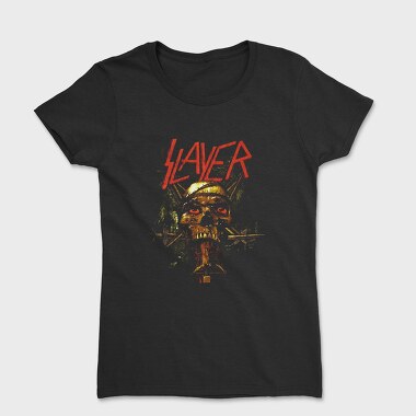 Slayer Skull Flames Crosses 5, Tricou Femei