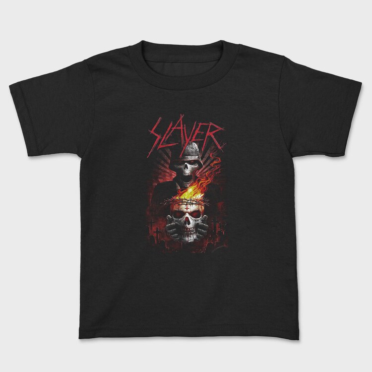 Slayer Skull Flames Crosses, Tricou Copii