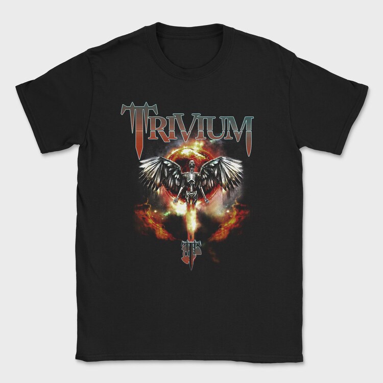 Trivium Skeleton Wings Flames 2, Tricou Barbati (Unisex)