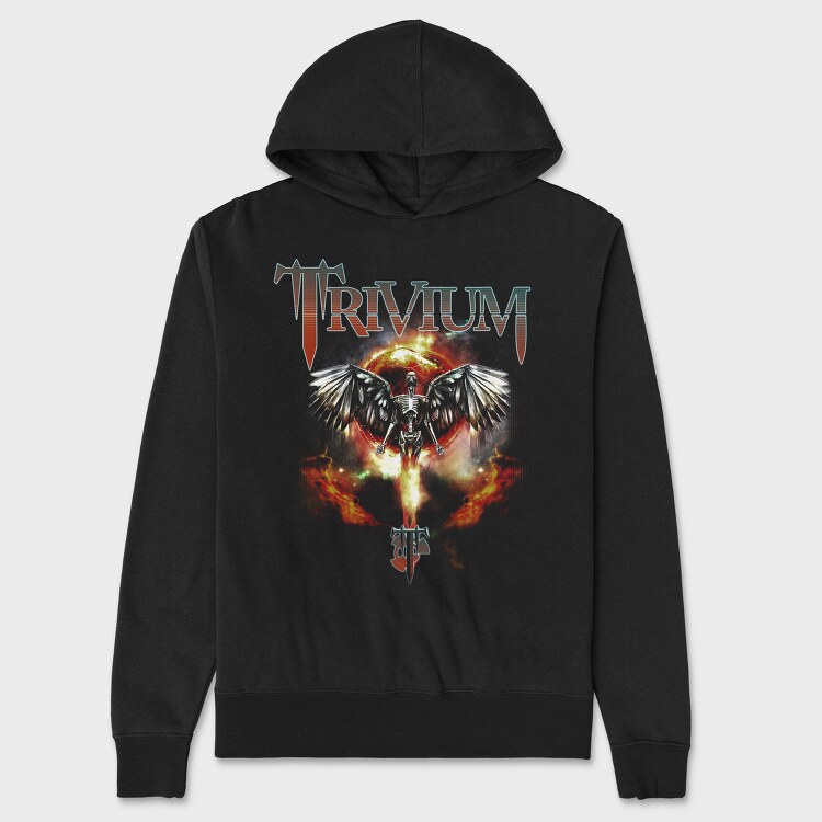 Trivium Skeleton Wings Flames 2, Hanorac Oversize Barbati (Unisex)
