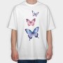 Colorful Watercolor Butterflies, Tricou Oversize Barbati (Unisex)