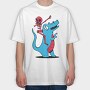Skeleton Dab Ridinf Trex, Tricou Oversize Barbati (Unisex)