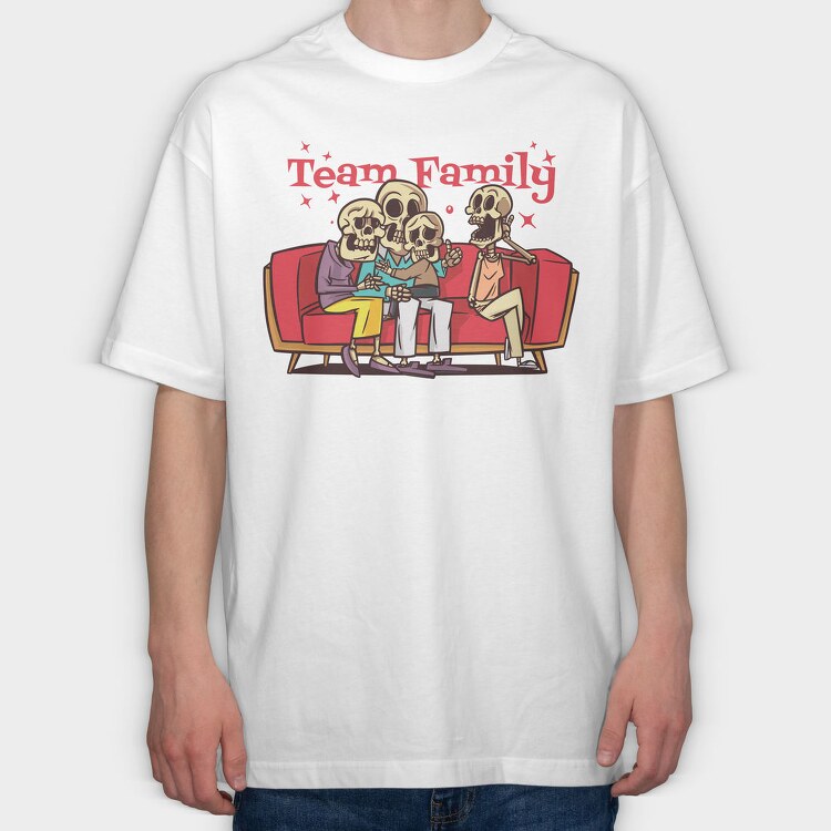 Skeletons Family, Tricou Oversize Barbati (Unisex)