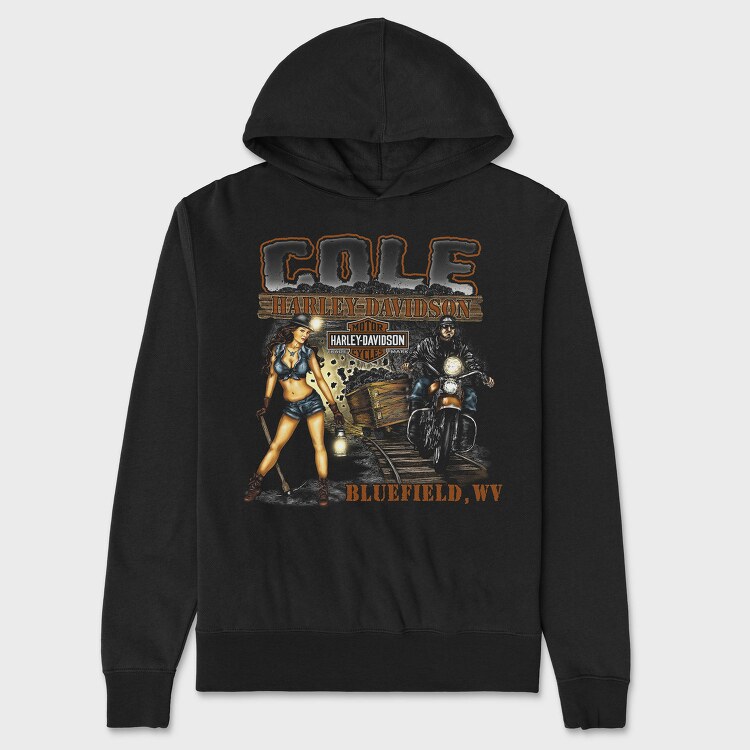 Harley Davidson Biker Girl Ride, Hanorac Oversize Barbati (Unisex)