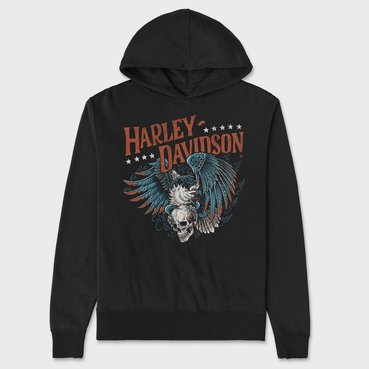 Harley Davidson Indian Eagle, Hanorac Oversize Barbati (Unisex)