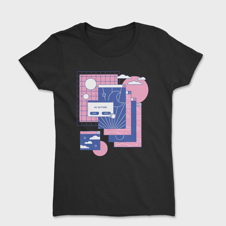 Computer Tabs Vaporwave 90S, Tricou Femei