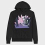 Skeleton Gamer, Hanorac Oversize Barbati (Unisex)