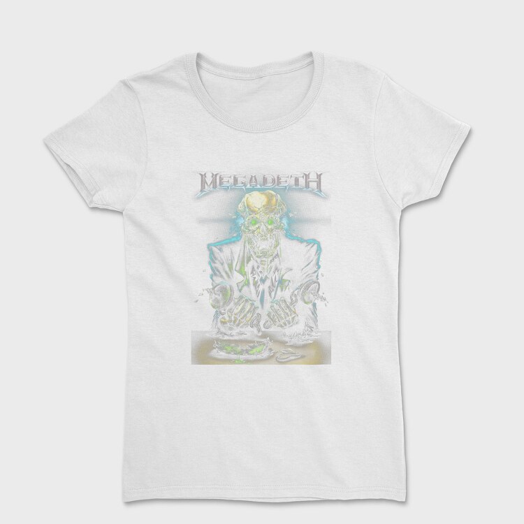 Megadeth Skull Planet Flames 2, Tricou Femei