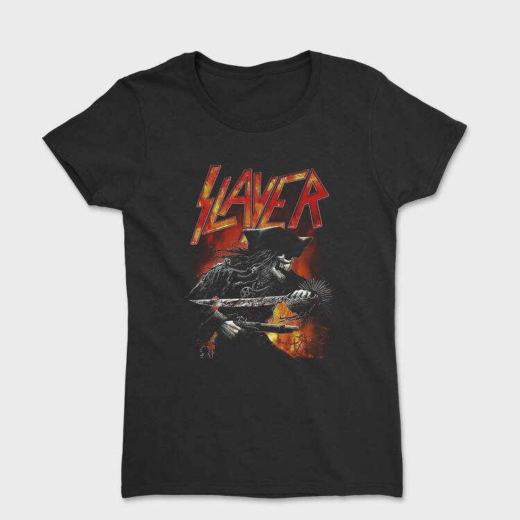 Slayer Flames Pentagram Eyes, Tricou Femei