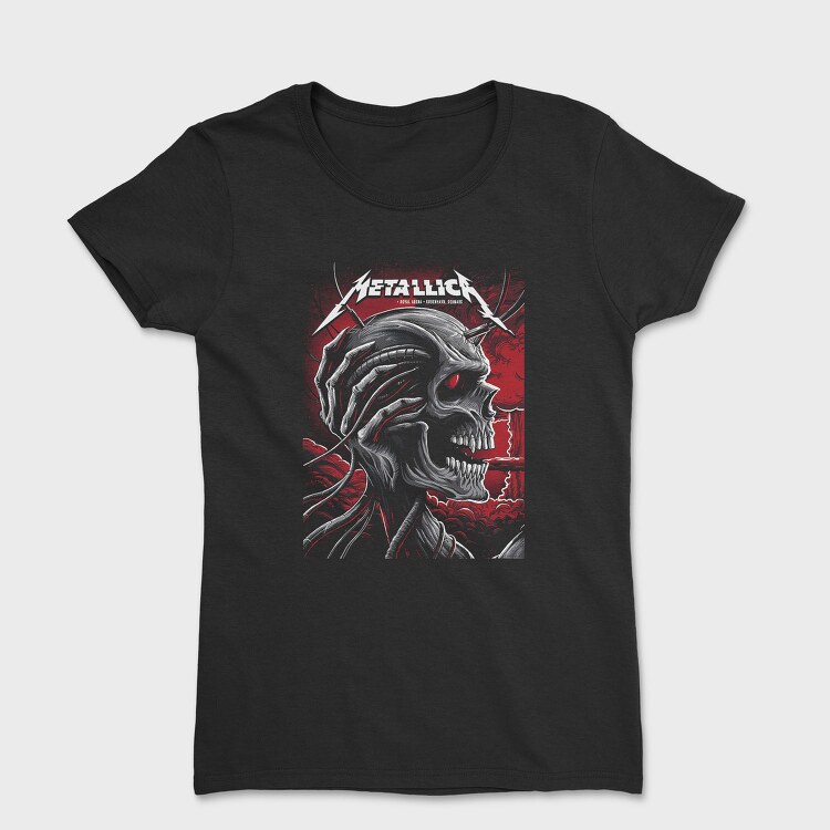 Metallica Skull Red Eyes, Tricou Femei
