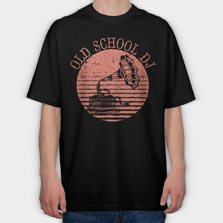 Gramophone Vintage, Tricou Oversize Barbati (Unisex)