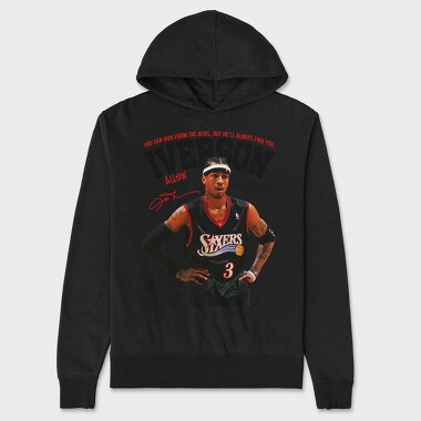 Allen Iverson Philadelphia 76Ers, Hanorac Oversize Barbati (Unisex)