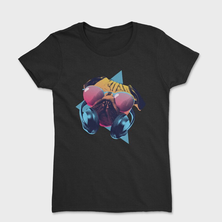 Retro Pug, Tricou Femei