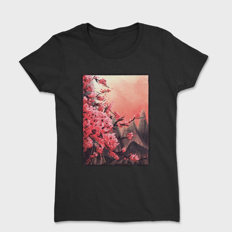 Cherry Blossom Painting, Tricou Femei