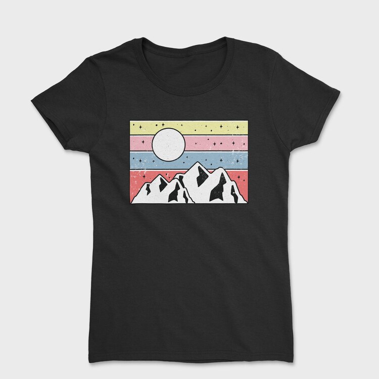 Retro Mountain Sunset, Tricou Femei