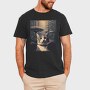 Cat With Alien Spaceships, Tricou Barbati (Unisex)
