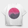 Retro Mountain, Tricou Oversize Barbati (Unisex)