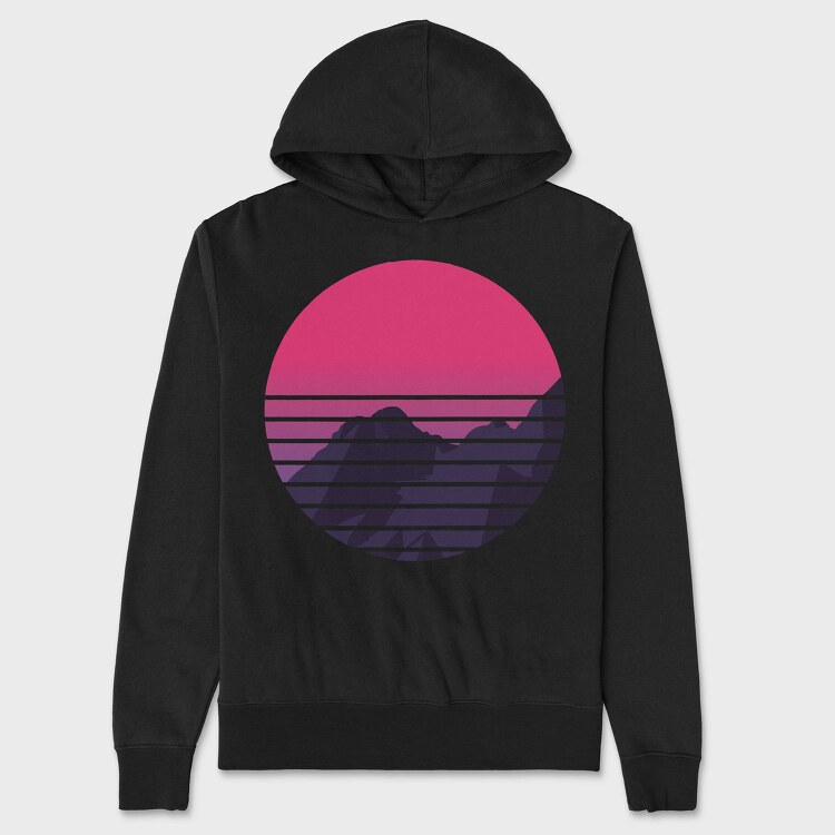 Retro Mountain, Hanorac Oversize Barbati (Unisex)