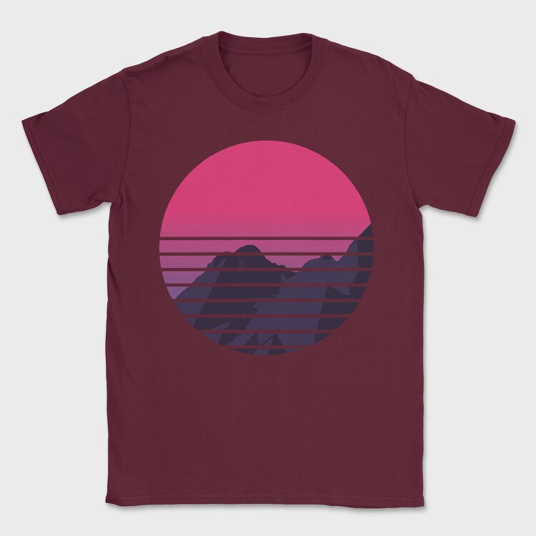 Retro Mountain, Tricou Barbati (Unisex)