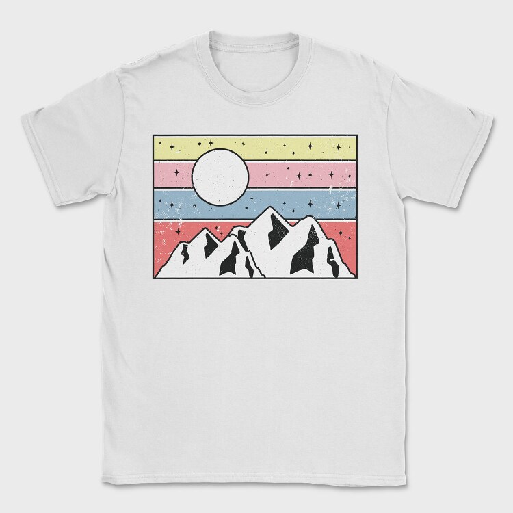 Retro Mountain Sunset, Tricou Barbati (Unisex)