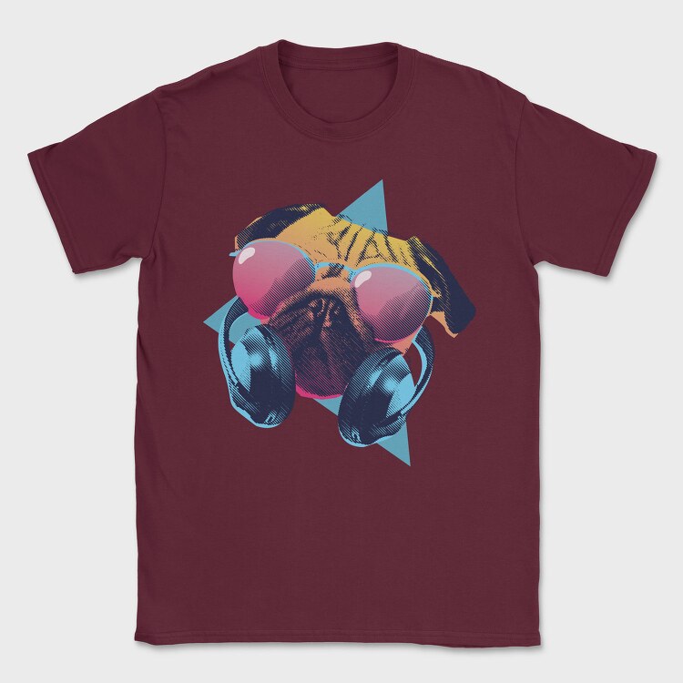 Retro Pug, Tricou Barbati (Unisex)
