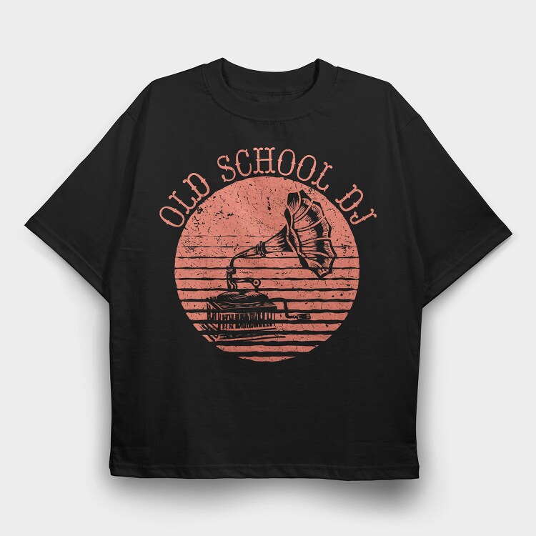 Gramophone Vintage, Tricou Oversize Barbati (Unisex)