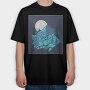 Watercolour Moon Landscape, Tricou Oversize Barbati (Unisex)