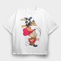 Daffy Duck Cooking Rolling Pin, Tricou Oversize Barbati (Unisex)