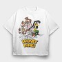 Looney Tunes Party Ride, Tricou Oversize Barbati (Unisex)