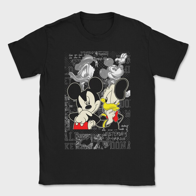 Mickey Donald Thinking Urban Art 99, Tricou Barbati (Unisex)