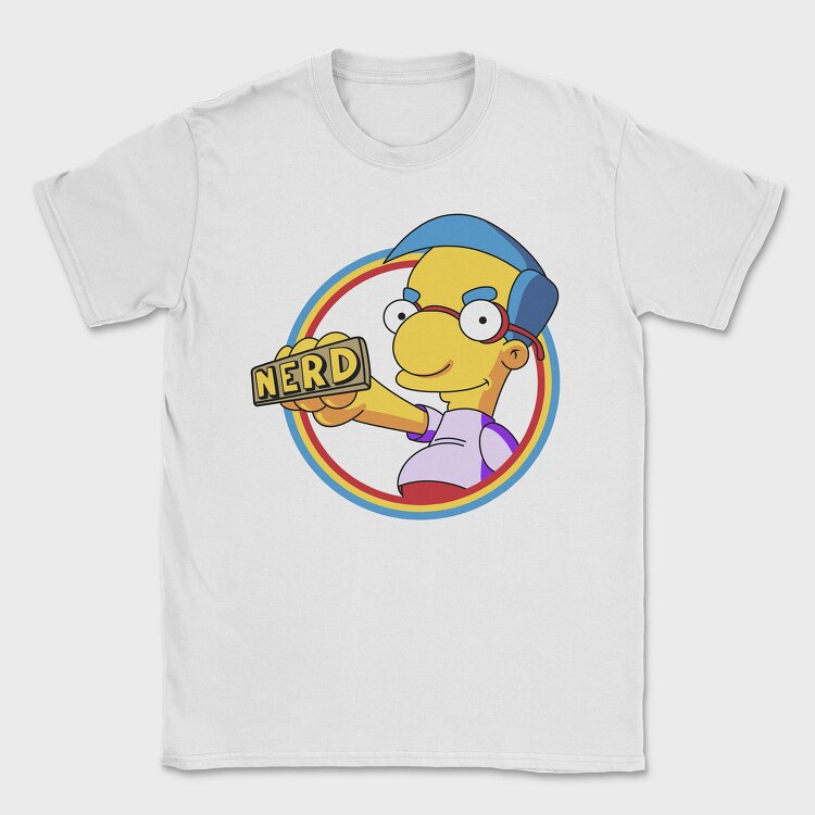 Nerd Simpson Headphones Nerd Tag, Tricou Barbati (Unisex)