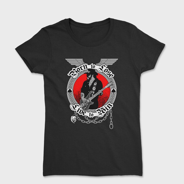 Born To Lose Guitarist Rock Ribbons, Tricou Femei