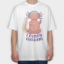 Axolotl With Headphones, Tricou Oversize Barbati (Unisex)