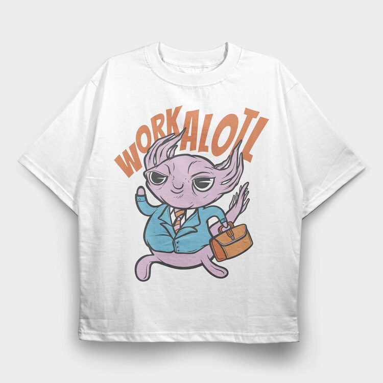 Axolotl Worker, Tricou Oversize Barbati (Unisex)