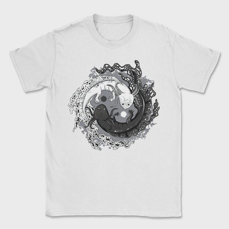 Axolotl Yin Yang Balance, Tricou Barbati (Unisex)