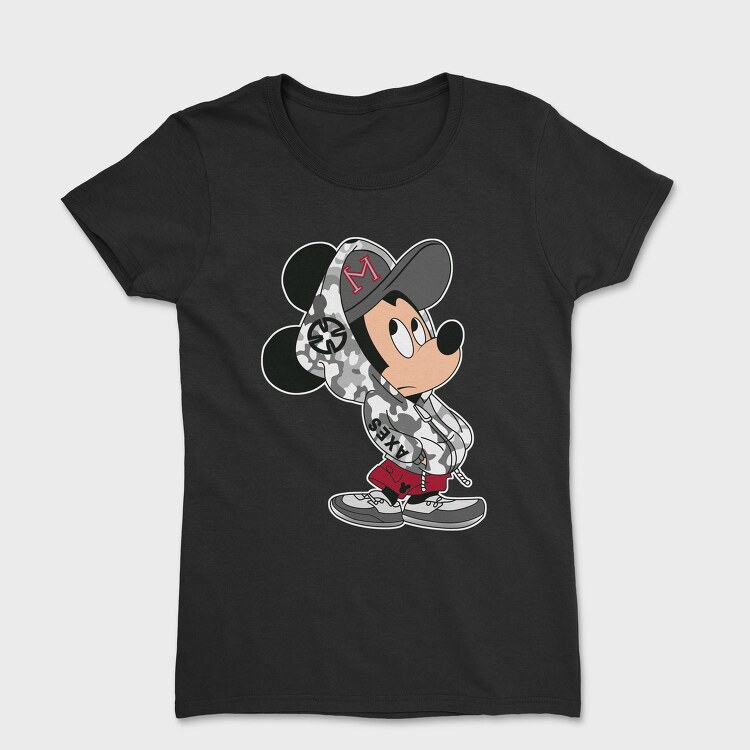Mickey Mouse Camo Style Urban Art 99, Tricou Femei