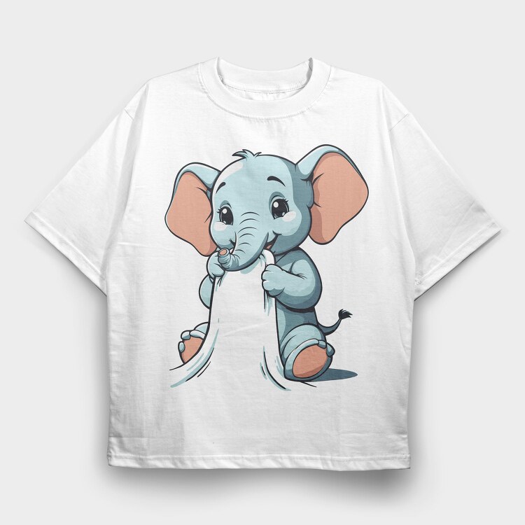 Baby Elephant, Tricou Oversize Barbati (Unisex)